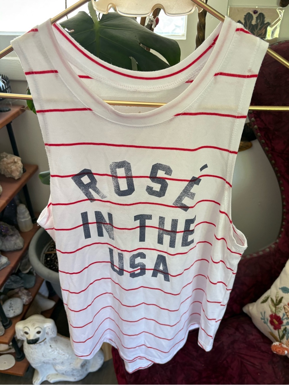 ROSE IN THE USA STRIPED TANK TOP